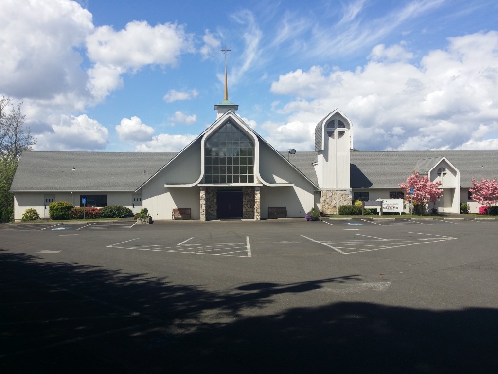 Exterior commercial painting in Portland Oregon. Cascade painting and restoration church painter in Portland