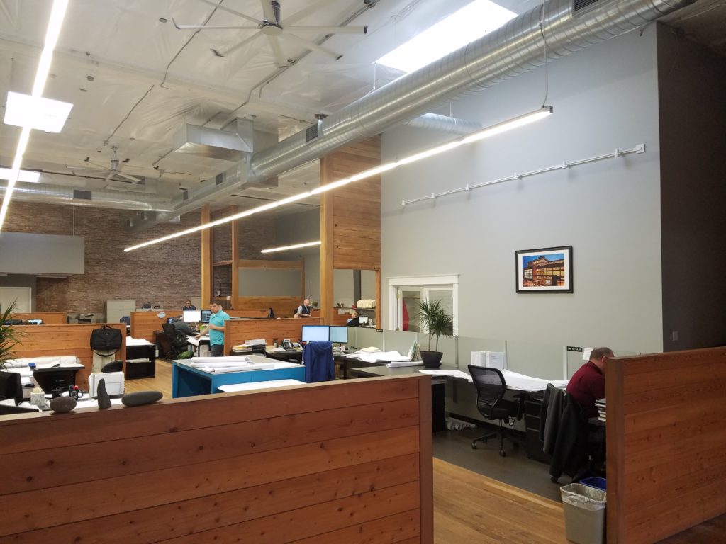 Interior commercial painting in Portland Oregon. Cascade painting and restoration tenant improvement office small business