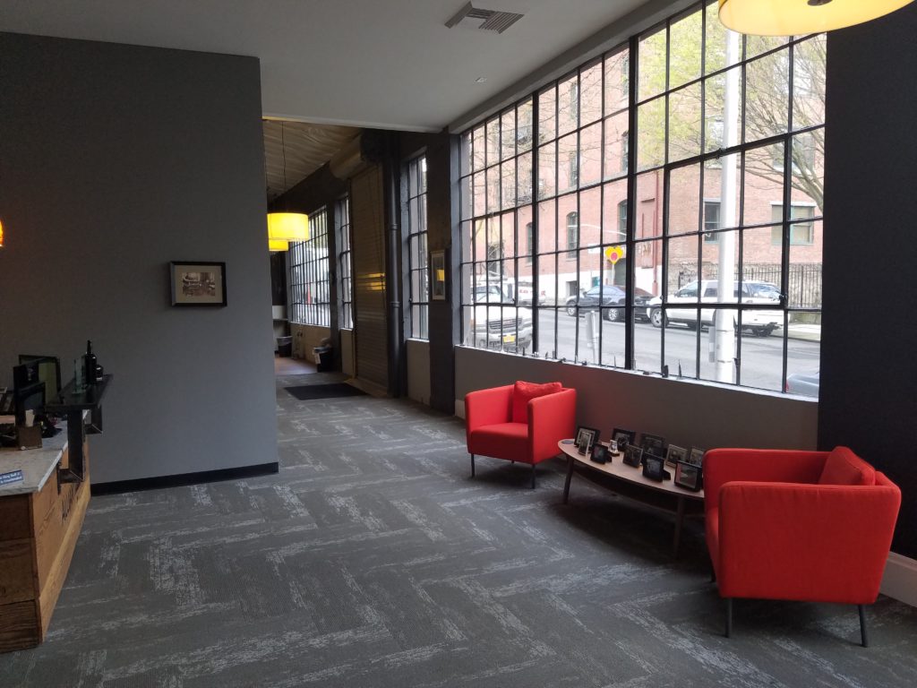 Interior commercial painting in Portland Oregon. Cascade painting and restoration tenant improvement