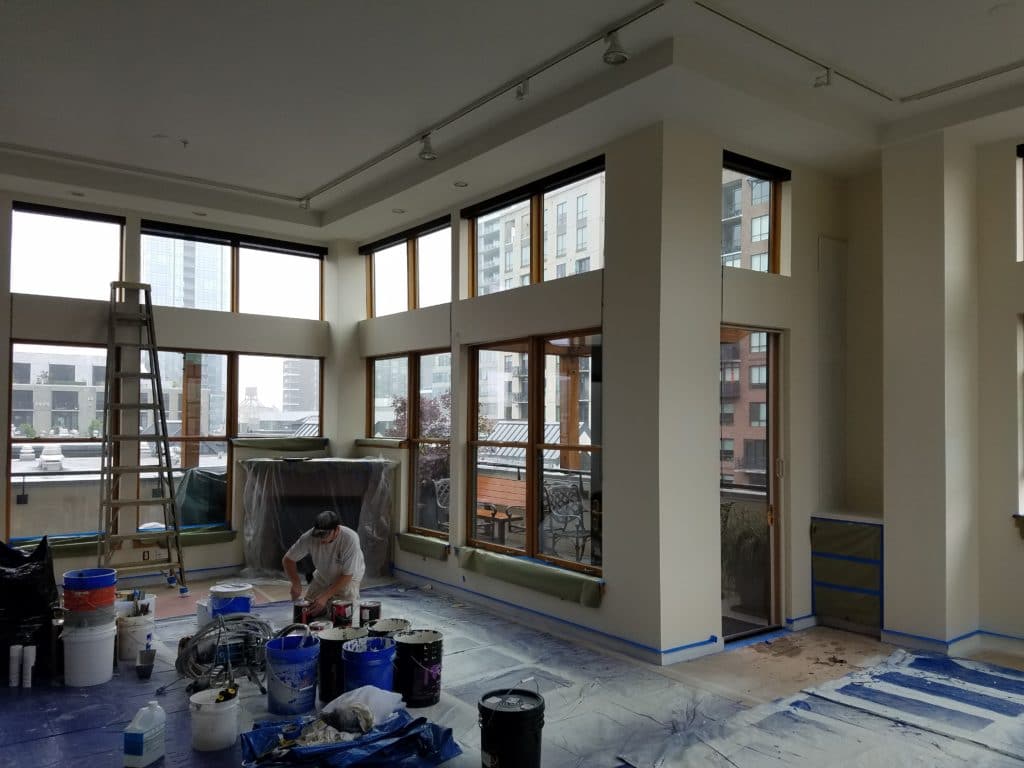Interior residential painting in Portland Oregon Cascade painting and restoration condo
